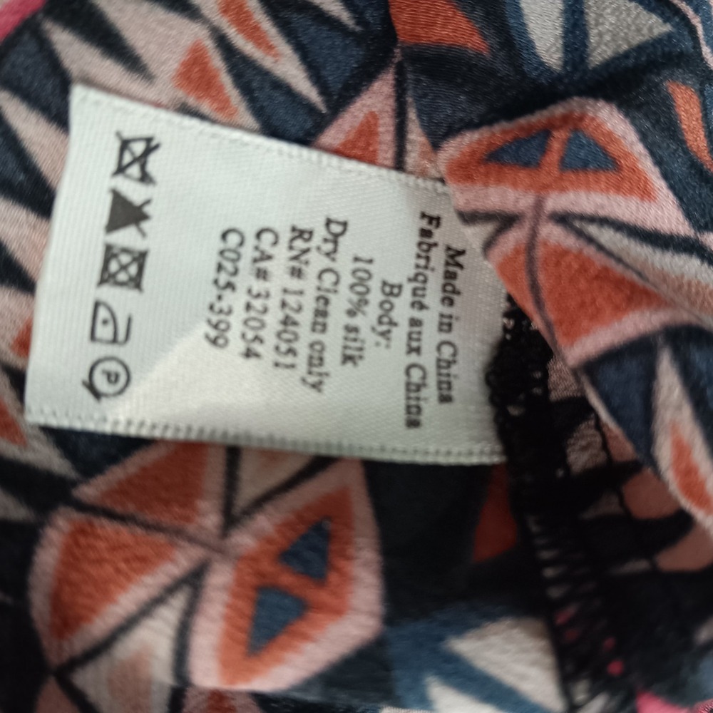 The Odells Womens Silk Geometric High Low Top Size XS‎ Artsy Boho Lightweight - Picture 4 of 9